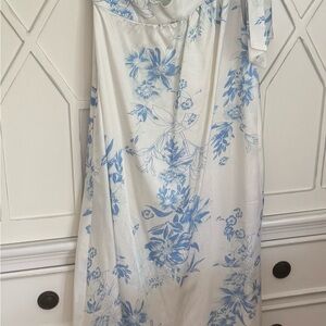 Anthropologie BLHDN Floral Blue and White Maxi Dress